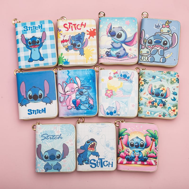 Portofel monedă Stitch PU, unisex, desen animat, stil copilăresc, primăvara 2025
