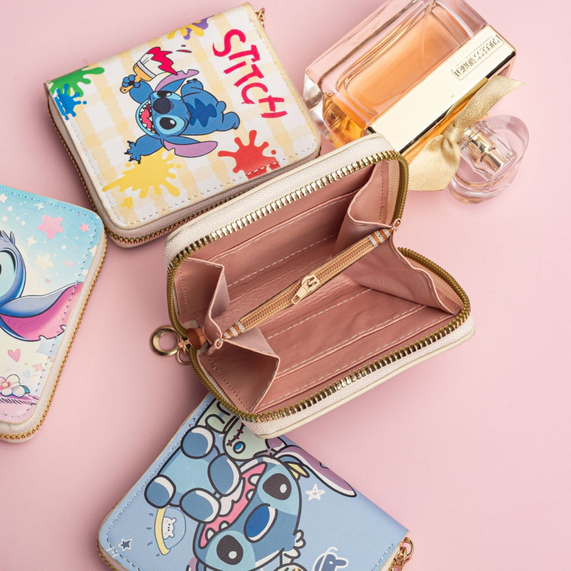 Portofel monedă Stitch PU, unisex, desen animat, stil copilăresc, primăvara 2025