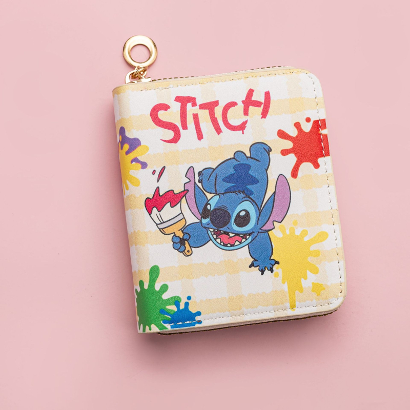 Portofel monedă Stitch PU, unisex, desen animat, stil copilăresc, primăvara 2025