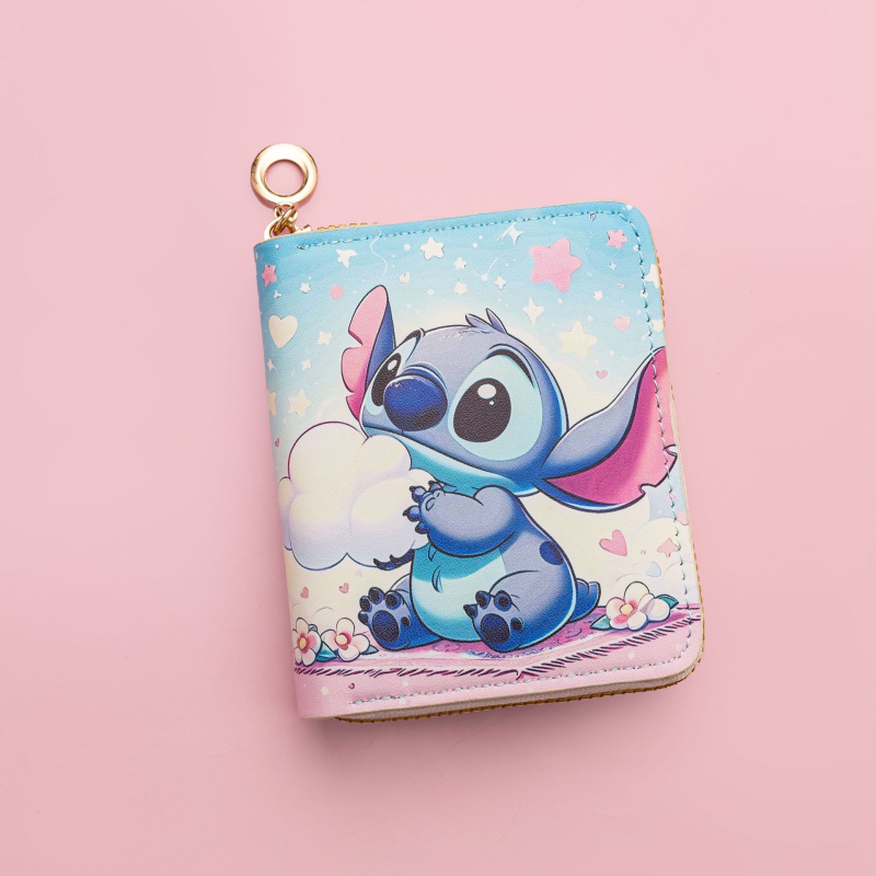 Portofel monedă Stitch PU, unisex, desen animat, stil copilăresc, primăvara 2025