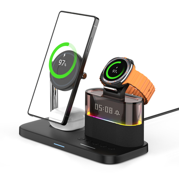 SIKAI Încărcător Wireless 3-în-1 pentru Samsung Galaxy Watch8/7/5/4 — 18W Max, QC4.0, stand de birou