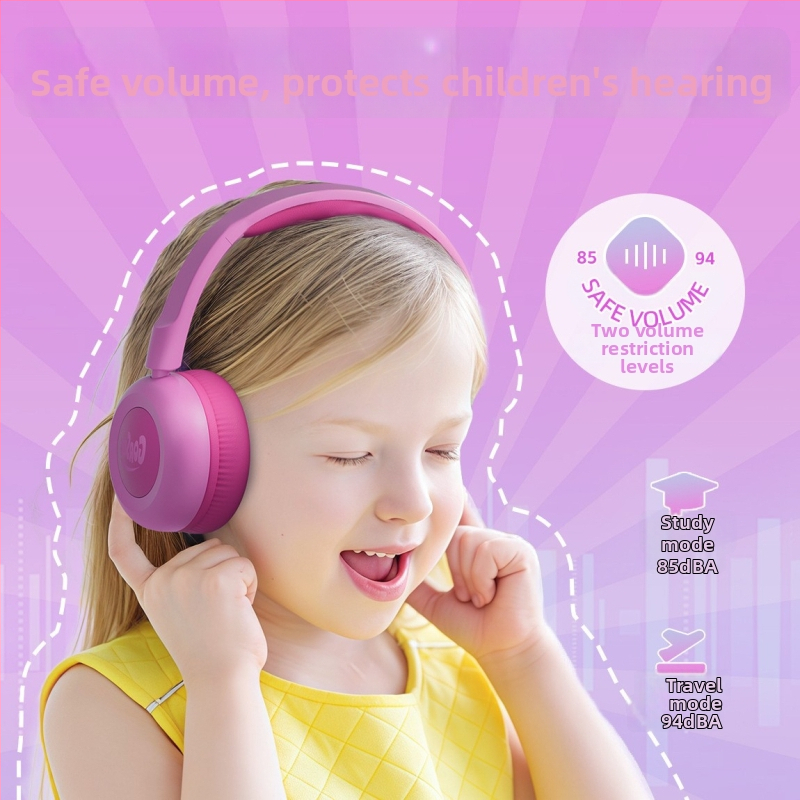 Detské Bluetooth slúchadlá - kreslený štýl, na hlavu, stereo, Bluetooth 5.4, výdrž batérie >8 h, dosah 15 m