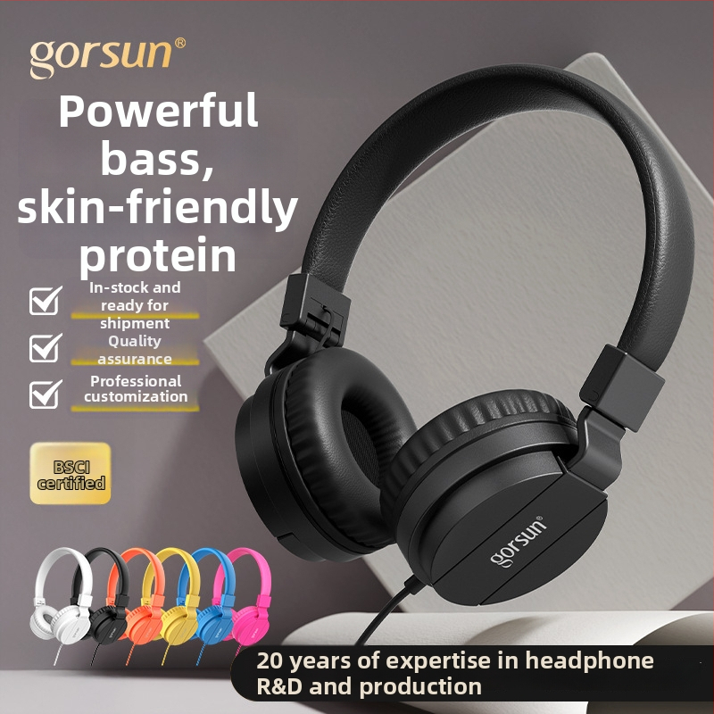 GS-778 juhtmega üle-ear kõrvaklapid, 3,5 mm pistik, sagedusvahemik 20–2000 Hz, 1,2 m kaabel, sisseehitatud mikrofon