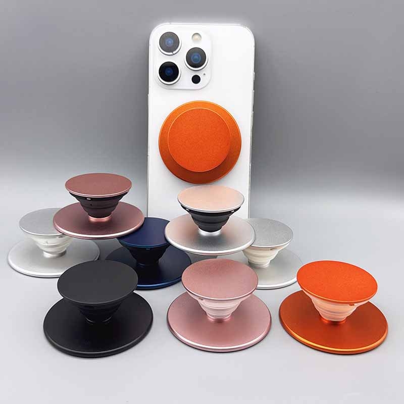 Snap-on ultra-λέπτη μεταλλική μαγνητική βάση κινητού · καθολική συμβατότητα · υλικό μέταλλο, ABS, TPU, μαγνήτης · επιφάνεια γραφείου για selfies και ζωντανές μεταδόσεις