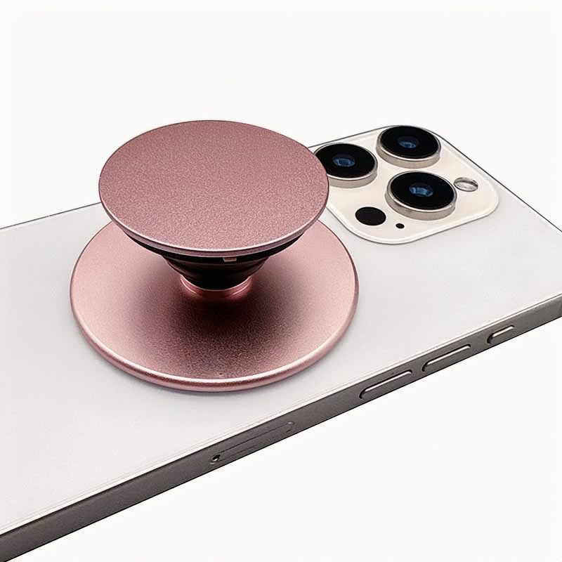 Snap-on ultra-λέπτη μεταλλική μαγνητική βάση κινητού · καθολική συμβατότητα · υλικό μέταλλο, ABS, TPU, μαγνήτης · επιφάνεια γραφείου για selfies και ζωντανές μεταδόσεις