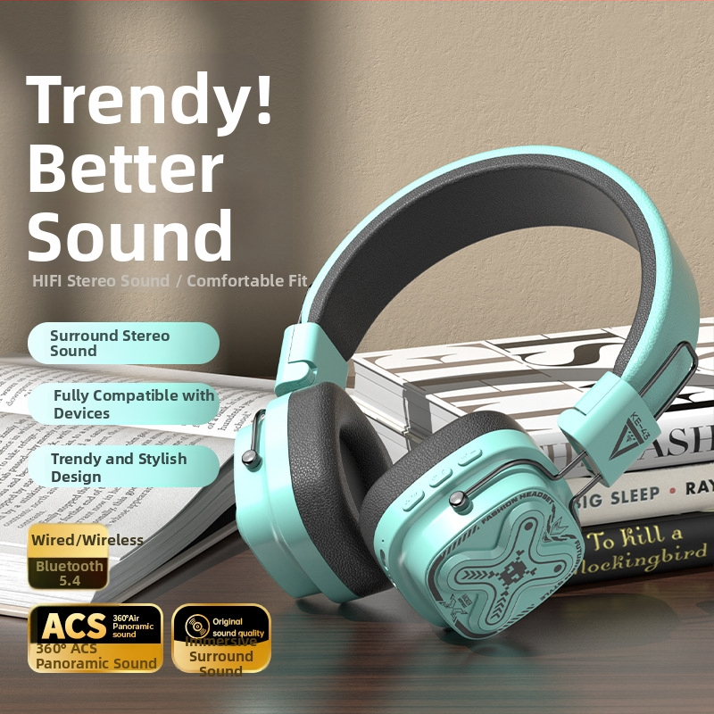 Ακουστικά gaming με Bluetooth 5.3, διπλός τρόπος ενσύρματο/ασύρματο, χαμηλή καθυστέρηση για esports, μείωση θορύβου, μεγάλος χρόνος μπαταρίας (>8 ωρών)