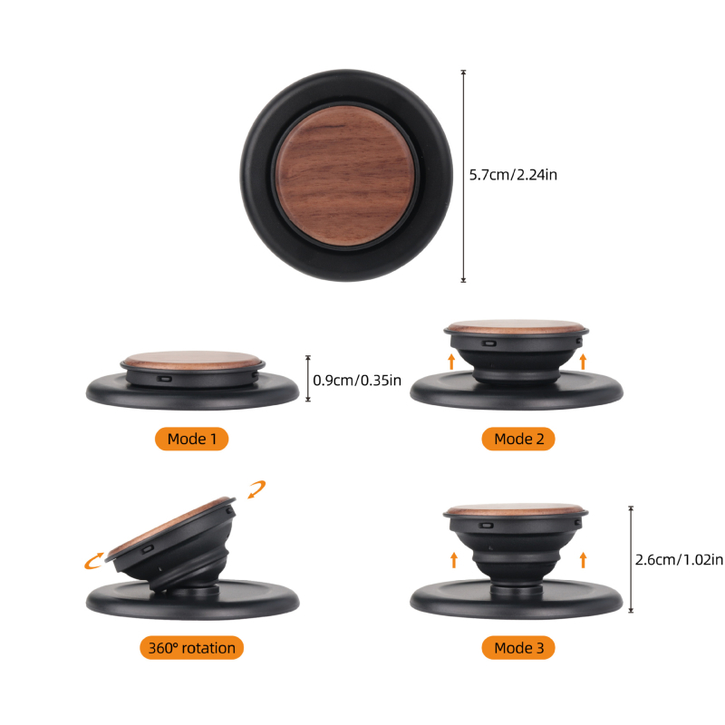 Trepied din lemn cu suport magnetic, reglaj multiplu, model My001, pentru iPhone 15/16 Pro și Pro Max