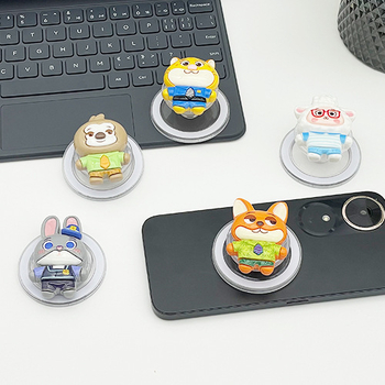 Snap-on držač za mobitel, s izvlačnim stolnim držačem, silikon, dizajn Zootopia, model 01