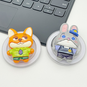 Snap-on držač za mobitel, s izvlačnim stolnim držačem, silikon, dizajn Zootopia, model 01