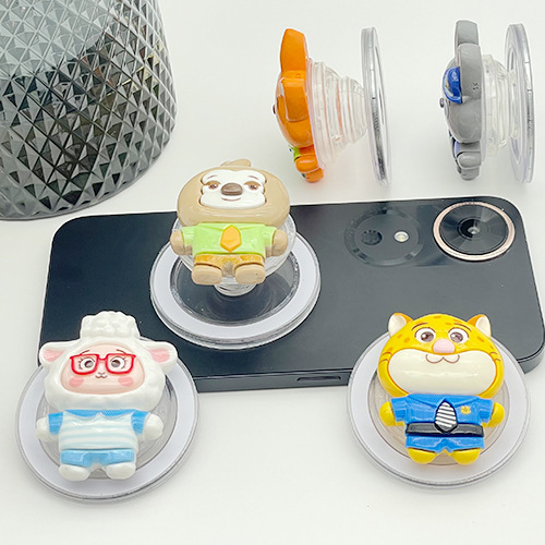 Snap-on držač za mobitel, s izvlačnim stolnim držačem, silikon, dizajn Zootopia, model 01