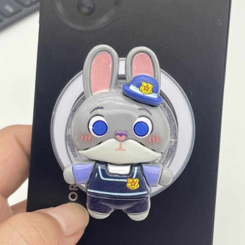 Snap-on držač za mobitel, s izvlačnim stolnim držačem, silikon, dizajn Zootopia, model 01