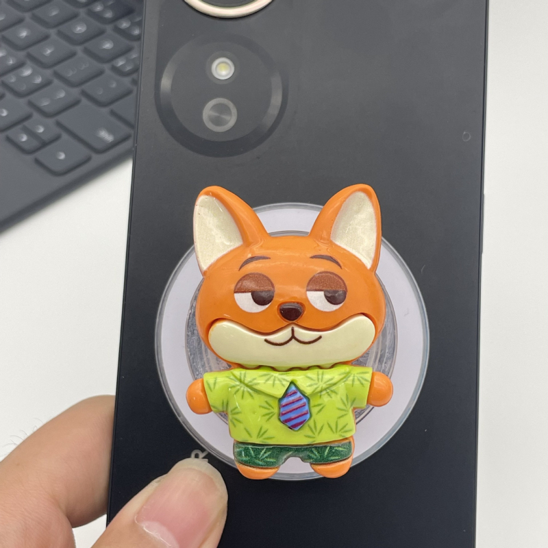 Snap-on držač za mobitel, s izvlačnim stolnim držačem, silikon, dizajn Zootopia, model 01