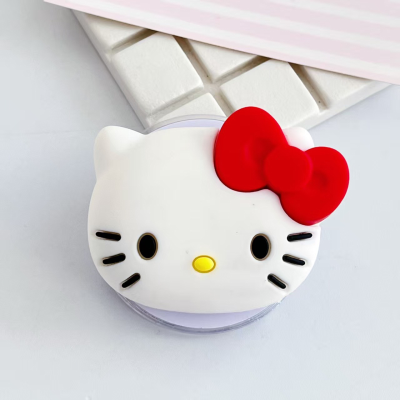 Snap-on σιλικόνης βάσεις κινητού με Kitty Cat, 3D σχεδίαση, ισχυρή πρόσφυση, επεκτειόμενο αερόσωμα, καθολικό μοντέλο για επιτραπέζια χρήση