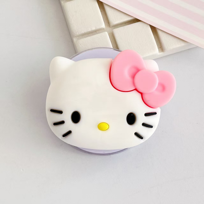 Snap-on σιλικόνης βάσεις κινητού με Kitty Cat, 3D σχεδίαση, ισχυρή πρόσφυση, επεκτειόμενο αερόσωμα, καθολικό μοντέλο για επιτραπέζια χρήση