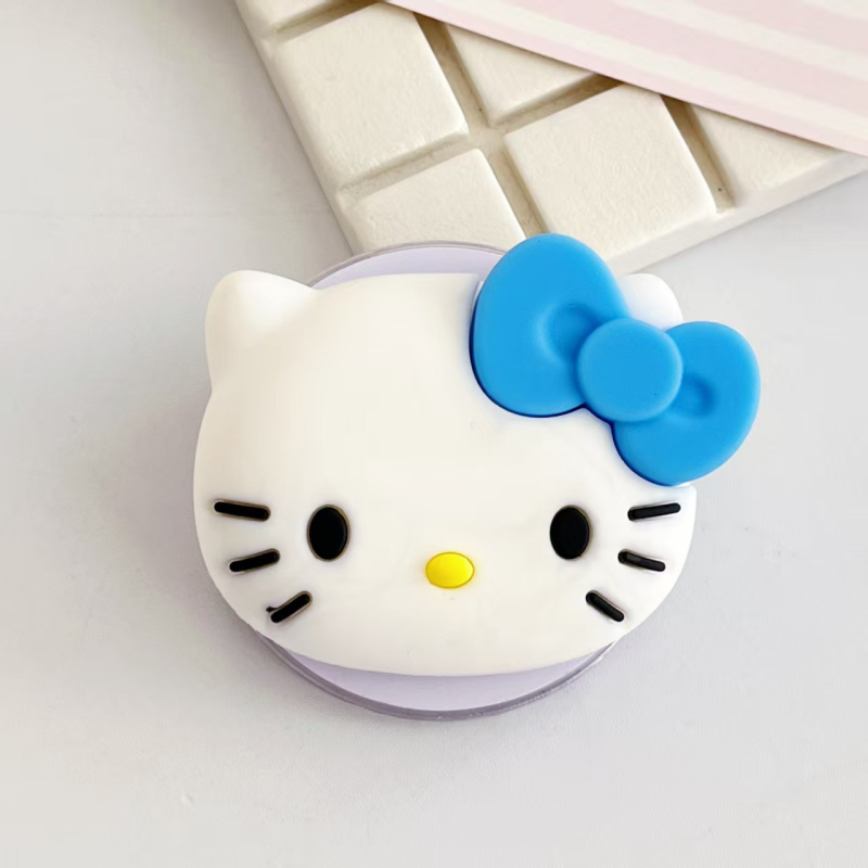 Snap-on σιλικόνης βάσεις κινητού με Kitty Cat, 3D σχεδίαση, ισχυρή πρόσφυση, επεκτειόμενο αερόσωμα, καθολικό μοντέλο για επιτραπέζια χρήση