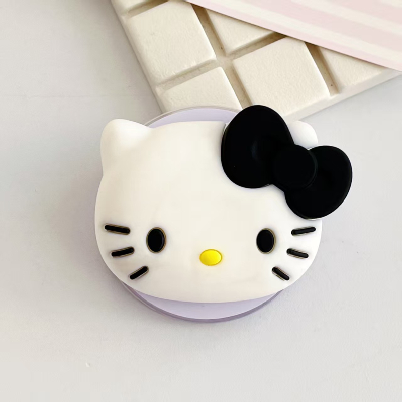 Snap-on σιλικόνης βάσεις κινητού με Kitty Cat, 3D σχεδίαση, ισχυρή πρόσφυση, επεκτειόμενο αερόσωμα, καθολικό μοντέλο για επιτραπέζια χρήση