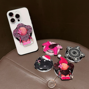 Magninis žiedinis laikiklis telefonui su nuimama teleskopine ranka – universalus, stiprus magnetinis laikiklis, plastikas