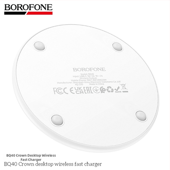 BOROFONE BQ40 Desktop ultra-tanki bežični brzo punjenje držač za telefon, 15W, kružna baza, punjač za slušalice