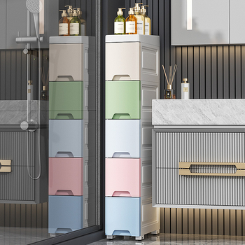 Plastmasas uzglabāšanas skapis ar atvilktnēm šaurām vietām — uz grīdas stāvošs, vienkāršs un moderns stils, 5 kg, Na likes