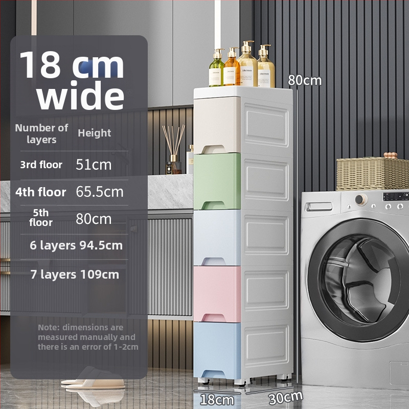 Plastmasas uzglabāšanas skapis ar atvilktnēm šaurām vietām — uz grīdas stāvošs, vienkāršs un moderns stils, 5 kg, Na likes