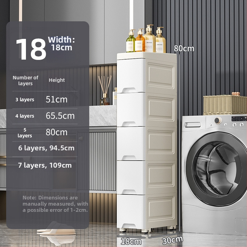 Plastmasas uzglabāšanas skapis ar atvilktnēm šaurām vietām — uz grīdas stāvošs, vienkāršs un moderns stils, 5 kg, Na likes