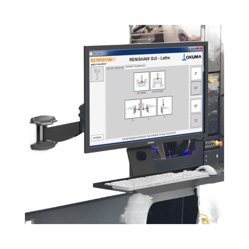 Ipari berendezésekhez monitorállvány, falra szerelhető LCD emelhető teleszkópos karral és billentyűtartóval; Anyag: hideg-rolós acél; Márka: Zhiercheng; Modell: Idstp02G; Tömeg: 10 kg