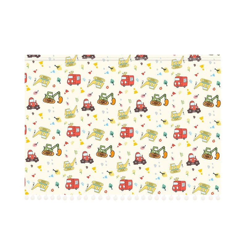 Детски автомобилен сенник за прозореца с поверителна завеса, монтаж с присоска, карикатурен мотив, пасторален стил