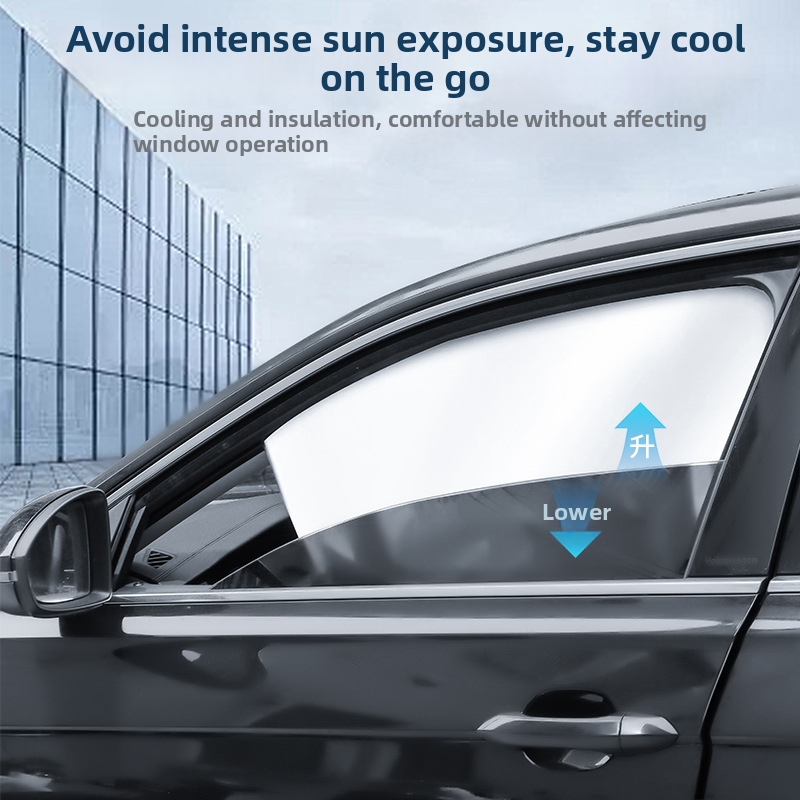 Магнитен слънцезащитник за автомобилни прозорци, титаново сребъррен материал, прост стил, подходящ за общи модели автомобили