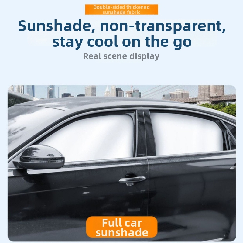 Магнитен слънцезащитник за автомобилни прозорци, титаново сребъррен материал, прост стил, подходящ за общи модели автомобили