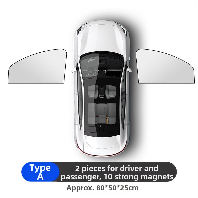 Магнитен слънцезащитник за автомобилни прозорци, титаново сребъррен материал, прост стил, подходящ за общи модели автомобили