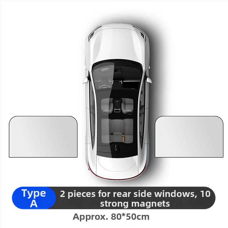 Магнитен слънцезащитник за автомобилни прозорци, титаново сребъррен материал, прост стил, подходящ за общи модели автомобили