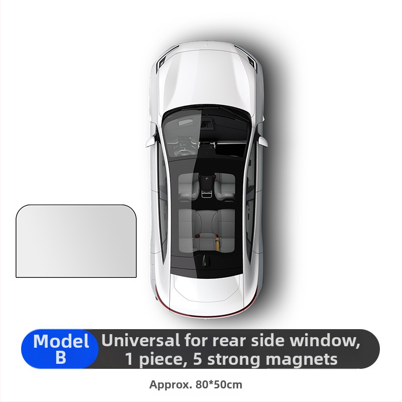 Магнитен слънцезащитник за автомобилни прозорци, титаново сребъррен материал, прост стил, подходящ за общи модели автомобили