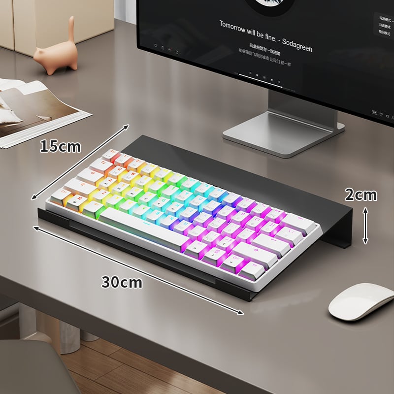 Rama za podizanje ladice tipkovnice za uredski stol — Nagnuta osnova, Prozračna ploča za hlađenje, Čelična konstrukcija (Desktop instalacija, 1 sloj, Jednostavan i moderan stil)