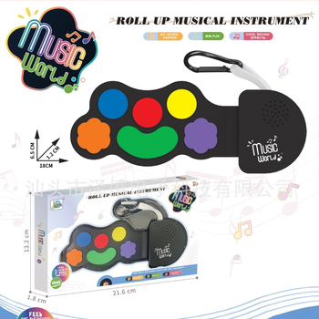 12-taustiņu elektroniskā klaviatūra, silikona korpuss, 16 skaņu polifonija, mazāk nekā 100 toņi, līdz 10 demonstrācijas dziesmām.