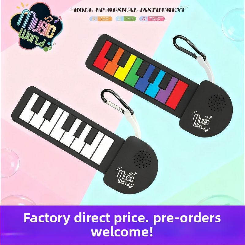 12-taustiņu elektroniskā klaviatūra, silikona korpuss, 16 skaņu polifonija, mazāk nekā 100 toņi, līdz 10 demonstrācijas dziesmām.