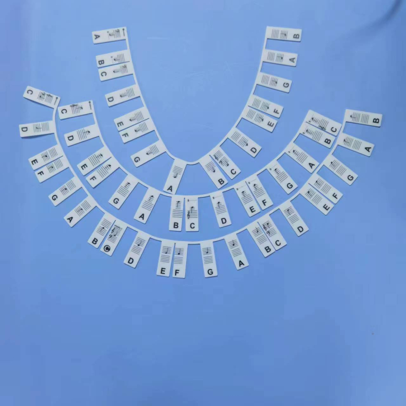 Kezdőknek szóló szilikon zongora matricák, 88 billentyűs klaviatúra hangsáv útmutató, kivágható, OPP zacskóban