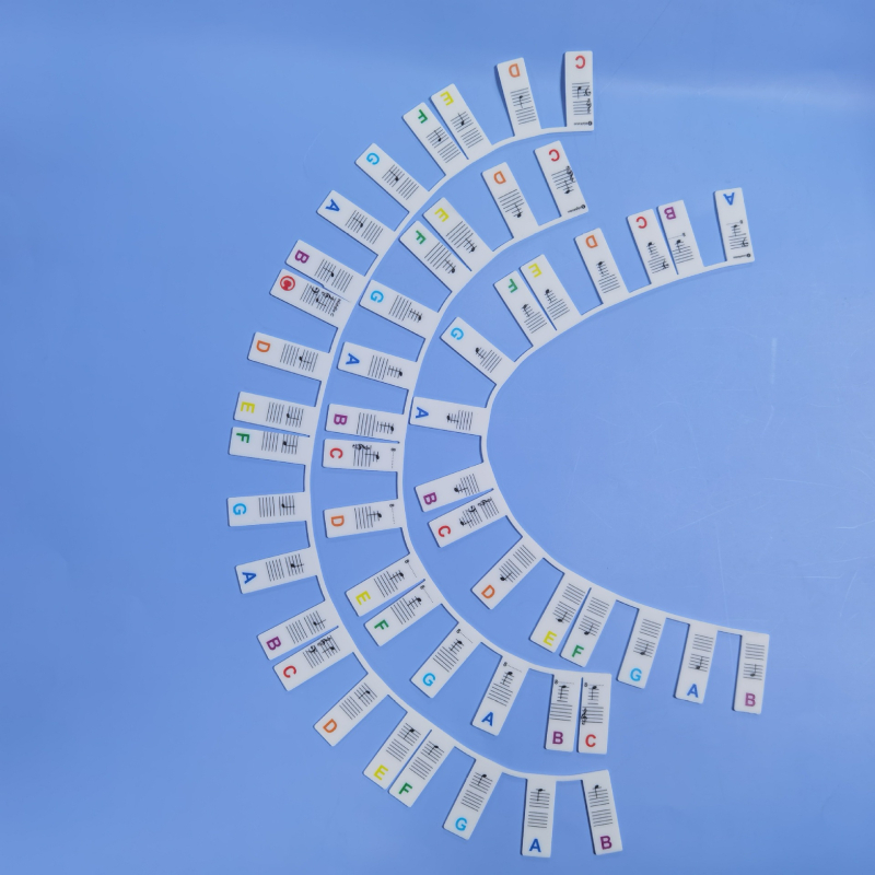 Kezdőknek szóló szilikon zongora matricák, 88 billentyűs klaviatúra hangsáv útmutató, kivágható, OPP zacskóban