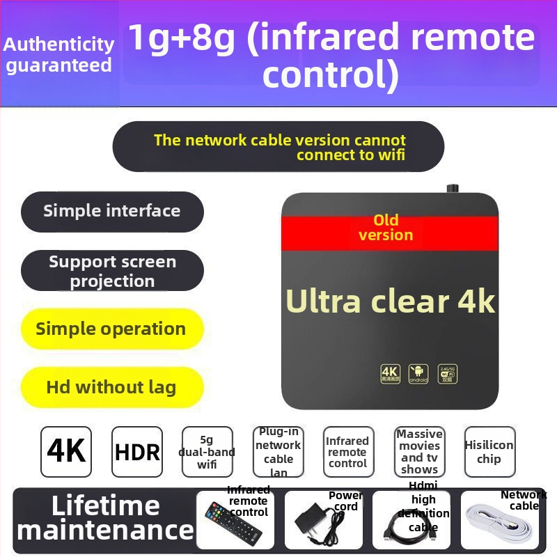 Bežični 4K set-top box za kućnu upotrebu, sa zrcaljenjem zaslona i mrežnim playerom