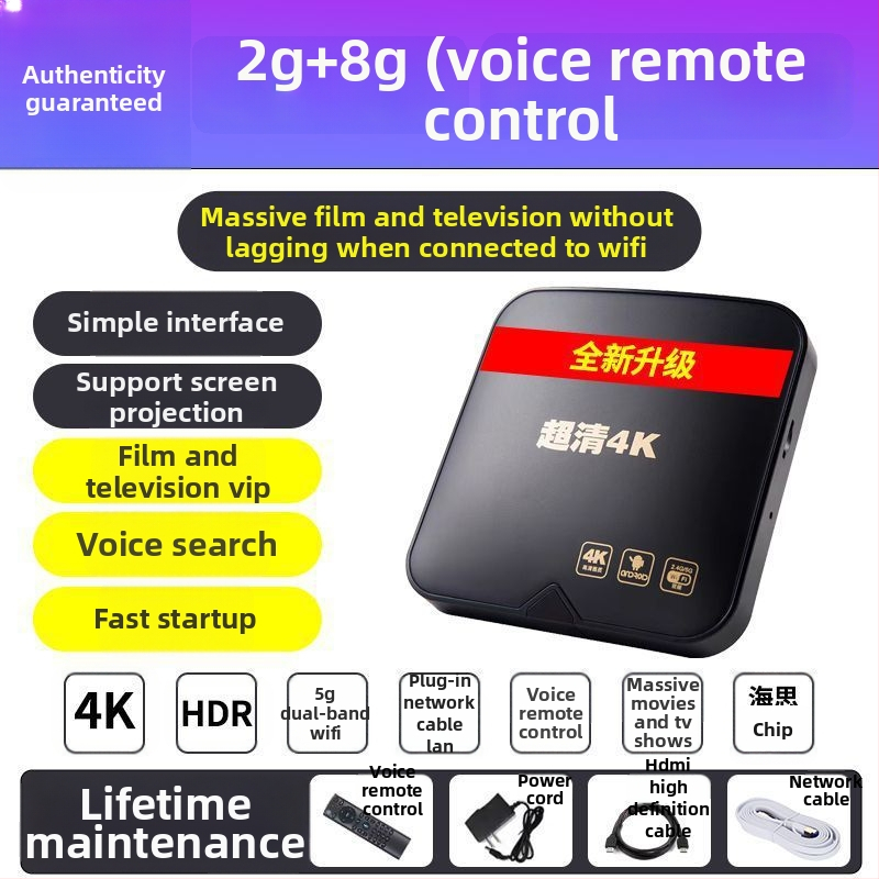 Bežični 4K set-top box za kućnu upotrebu, sa zrcaljenjem zaslona i mrežnim playerom