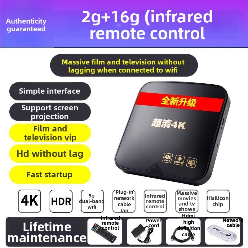 Bežični 4K set-top box za kućnu upotrebu, sa zrcaljenjem zaslona i mrežnim playerom