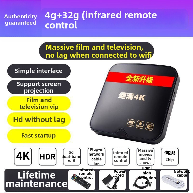 Bežični 4K set-top box za kućnu upotrebu, sa zrcaljenjem zaslona i mrežnim playerom