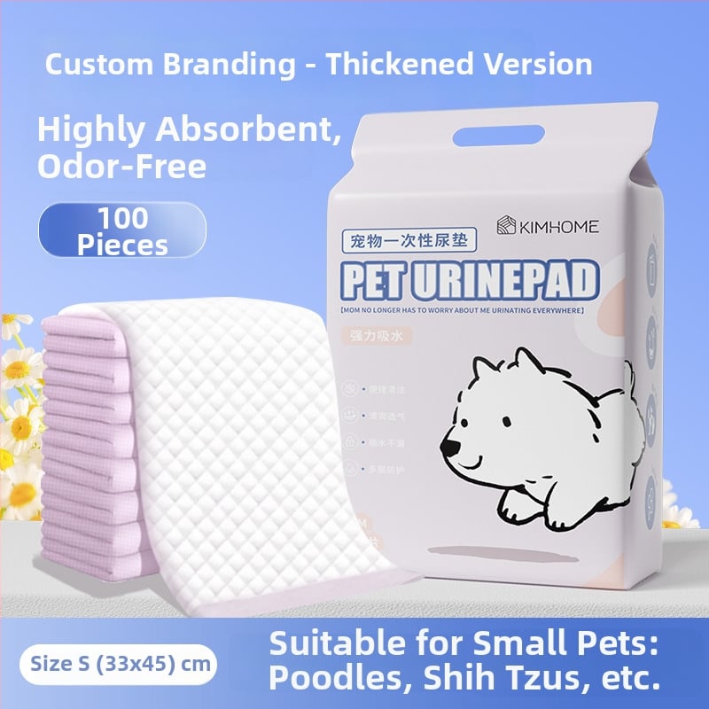 KIMHOME Подложки за домашни любимци – еднократно абсорбиращи подложки за кучета и котки, нетъкан текстил, пакет от 100 броя, възможност за частна марка