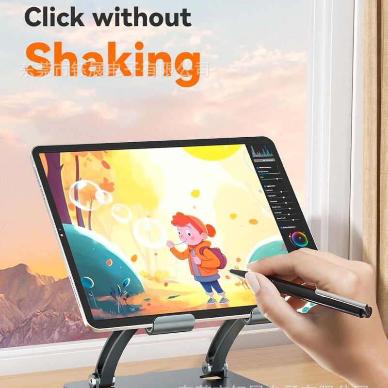 Настолна стойка за таблети от алуминиева сплав – регулируема височина, сгъваема, охлаждаща конструкция, преносима; съвместима с iPad и други таблети