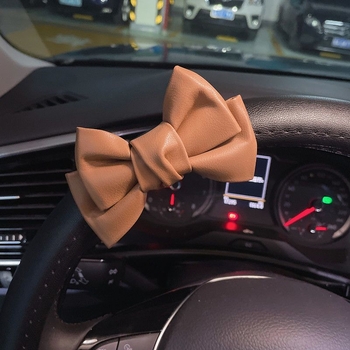 Δερμάτινο κάλυμμα τιμονιού με σχέδιο φιόγρου, στυλ Θεάς, κορεατικής μόδας, καθολική εφαρμογή, για όλες τις εποχές
