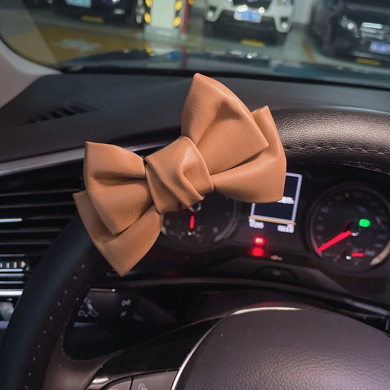 Δερμάτινο κάλυμμα τιμονιού με σχέδιο φιόγρου, στυλ Θεάς, κορεατικής μόδας, καθολική εφαρμογή, για όλες τις εποχές