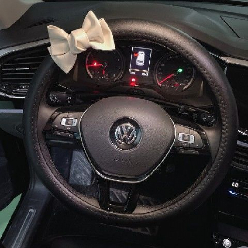 Δερμάτινο κάλυμμα τιμονιού με σχέδιο φιόγρου, στυλ Θεάς, κορεατικής μόδας, καθολική εφαρμογή, για όλες τις εποχές