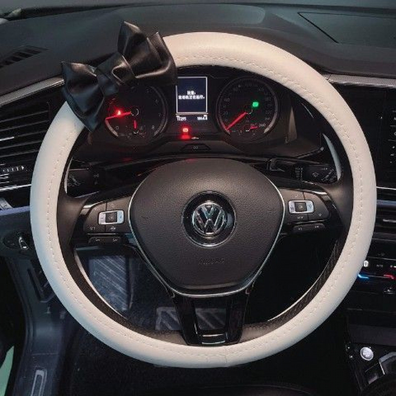 Δερμάτινο κάλυμμα τιμονιού με σχέδιο φιόγρου, στυλ Θεάς, κορεατικής μόδας, καθολική εφαρμογή, για όλες τις εποχές