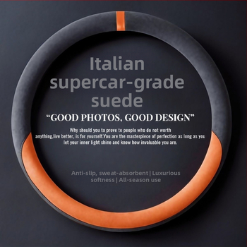 Κάλυμμα τιμονιού από σουέντ δέρμα, κατάλληλο για όλες τις εποχές, αντιολισθητικό, αναπνεύσιμο, ανθεκτικό στη φθορά