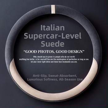 Κάλυμμα τιμονιού από σουέντ δέρμα, κατάλληλο για όλες τις εποχές, αντιολισθητικό, αναπνεύσιμο, ανθεκτικό στη φθορά