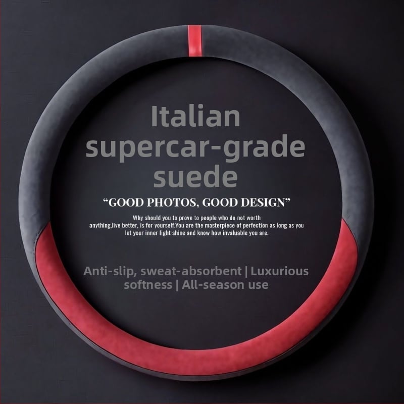 Κάλυμμα τιμονιού από σουέντ δέρμα, κατάλληλο για όλες τις εποχές, αντιολισθητικό, αναπνεύσιμο, ανθεκτικό στη φθορά